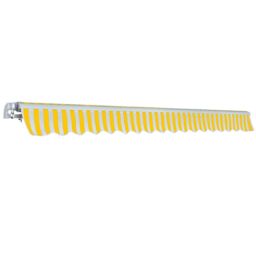 Berkfield Home Folding Awning Manual Operated 400 cm Yellow/White in Yellow - thumbnail 3