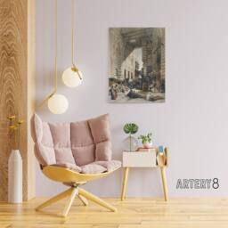 "Artery8 Silk Mercer Bazaar El Ghatasheh Roberts Canvas Wall Art in Brown - Size: W24"" x H32""" - thumbnail 3
