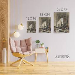"Artery8 Silk Mercer Bazaar El Ghatasheh Roberts Canvas Wall Art in Brown - Size: W24"" x H32""" - thumbnail 4