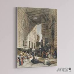 "Artery8 Silk Mercer Bazaar El Ghatasheh Roberts Canvas Wall Art in Brown - Size: W24"" x H32""" - thumbnail 2