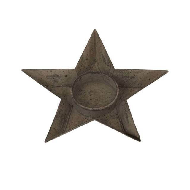 Lemon Pavilion Furniture and Decor Rustic Star-Shaped Tealight Holder - Metal - L2 x W14 x H8 cm - Brown