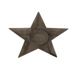 Lemon Pavilion Furniture and Decor Rustic Star-Shaped Tealight Holder - Metal - L2 x W14 x H8 cm - Brown - thumbnail 1