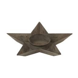 Lemon Pavilion Furniture and Decor Rustic Star-Shaped Tealight Holder - Metal - L2 x W14 x H8 cm - Brown - thumbnail 2