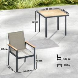 OUTSUNNY 5 Piece Garden Dining Set, Outdoor Table & 4 Chairs in Beige - Size: Small - thumbnail 3