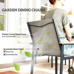 OUTSUNNY 5 Piece Garden Dining Set, Outdoor Table & 4 Chairs in Beige - Size: Small - thumbnail 4