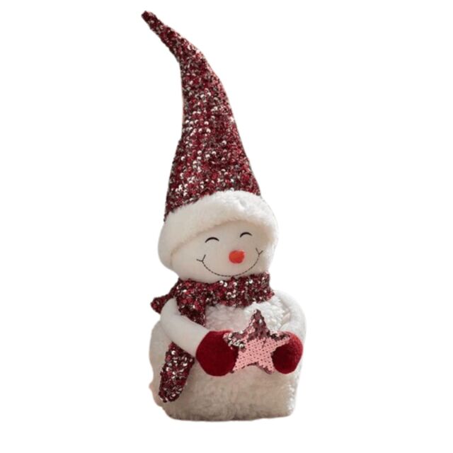 Samuel Alexander 50cm Large Soft Fabric Sitting Snow Christmas Decoration in White - image 1