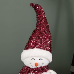 Samuel Alexander 50cm Large Soft Fabric Sitting Snow Christmas Decoration in White - thumbnail 5