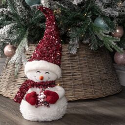 Samuel Alexander 50cm Large Soft Fabric Sitting Snow Christmas Decoration in White - thumbnail 3