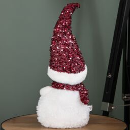 Samuel Alexander 50cm Large Soft Fabric Sitting Snow Christmas Decoration in White - thumbnail 4