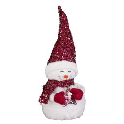 Samuel Alexander 50cm Large Soft Fabric Sitting Snow Christmas Decoration in White - thumbnail 9