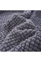 Garden Sanctuary 100% Acrylic Knitted Throw Blanket in Dark Grey - thumbnail 9