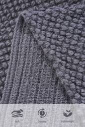 Garden Sanctuary 100% Acrylic Knitted Throw Blanket in Dark Grey - thumbnail 5