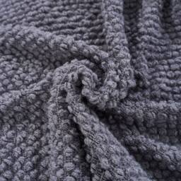 Garden Sanctuary 100% Acrylic Knitted Throw Blanket in Dark Grey - thumbnail 8