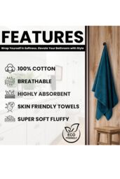 Ezysleep Luxe Collection 4 Piece Egyptian Bathsheet Set in Teal - Size: Bath Sheet - thumbnail 2