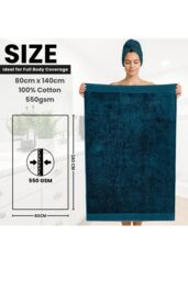 Ezysleep Luxe Collection 4 Piece Egyptian Bathsheet Set in Teal - Size: Bath Sheet - thumbnail 3