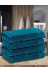 Ezysleep Luxe Collection 4 Piece Egyptian Bathsheet Set in Teal - Size: Bath Sheet