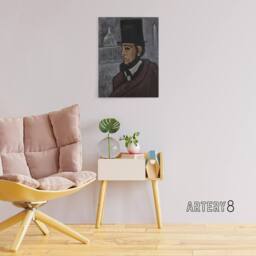 "Artery8 Weary of the Truth Abraham Lincoln Hartley Canvas Wall Art in Grey - Size: W18"" x H24""" - thumbnail 3