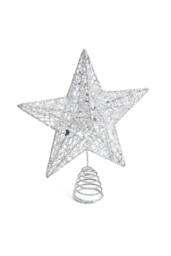 Decorative Star Shaped Glitter Christmas Tree Top with LED Lights in Silver - thumbnail 4