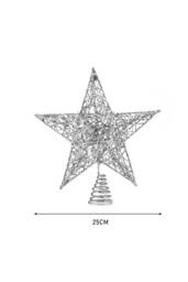Decorative Star Shaped Glitter Christmas Tree Top with LED Lights in Silver - thumbnail 5