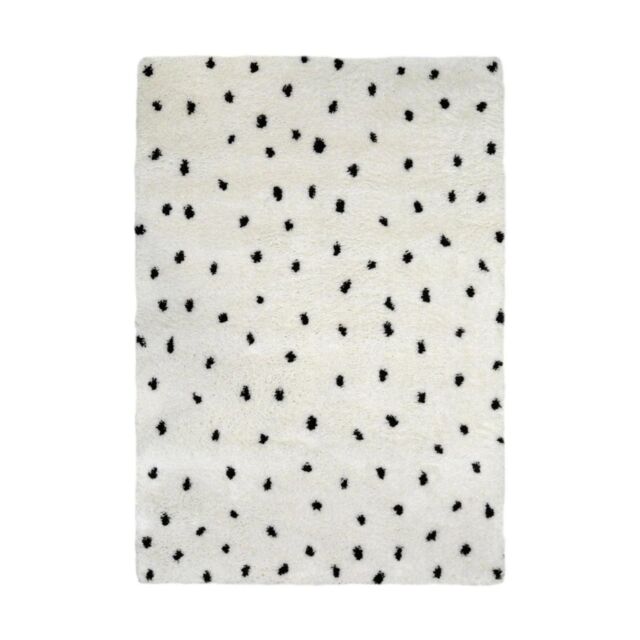 THE RUGS Snug Collection Spotty Shaggy Rugs - R467A in White - Size: 120 cm x 170 cm - image 1