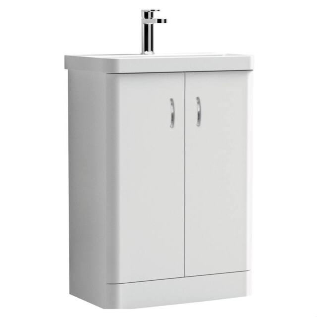 Balterley Handsacre Contemporary 2 Door Vanity Basin Unit, Gloss White, 600mm in White - image 1