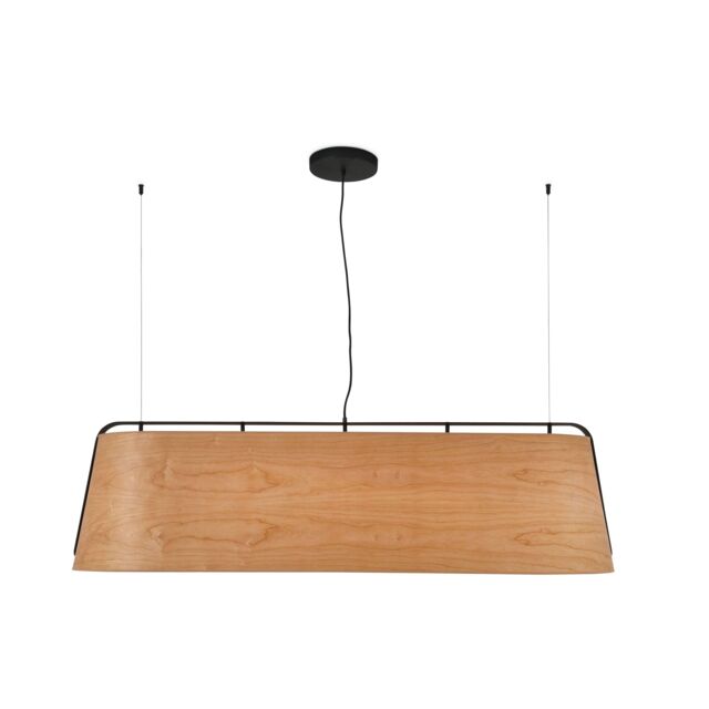 Netlighting Stood 5 Light Ceiling Pendant Bar Black & Cherry Wood E27 in Brown - image 1