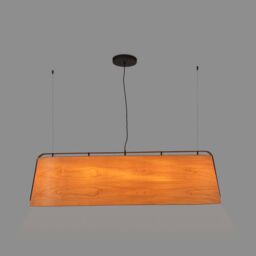 Netlighting Stood 5 Light Ceiling Pendant Bar Black & Cherry Wood E27 in Brown - thumbnail 2