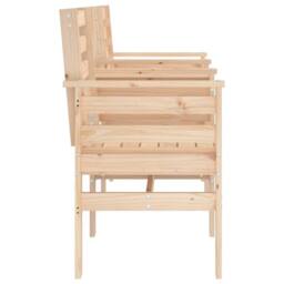 Berkfield Home Beautiful Garden Bench with Table 2-Seater Solid Wood Pine in Natural - thumbnail 4