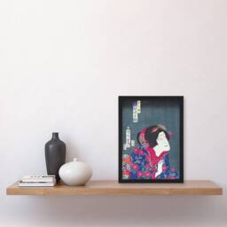 Artery8 Princess Kiyo Actress Portrait Vintage Framed Wall Art Print Kunichika - Size: A4 - thumbnail 4