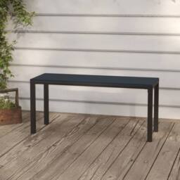 Berkfield Home Garden Bench 110 cm Steel & WPC Black - thumbnail 1