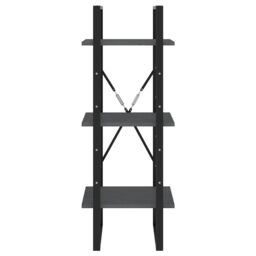 Berkfield Home 3-Tier Book Cabinet Grey 40x30x105 cm Solid Pinewood - Size: 40 x 30 x 105 cm - thumbnail 4