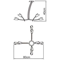 Netlighting Pietra Pendant 4 Arm 8 Light G9 Antique Brass in Bronze - thumbnail 4
