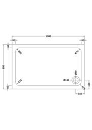 Balterley Contemporary Rectangular Shower Tray, 1300x800mm in Grey - thumbnail 2