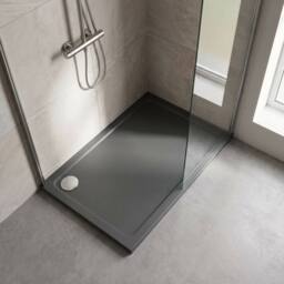 Balterley Contemporary Rectangular Shower Tray, 1300x800mm in Grey - thumbnail 3