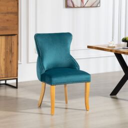 Artemis Home Orvino Velvet Fabric Dining Chairs - Set of 2 in Teal - Size: 2 Pack - thumbnail 2