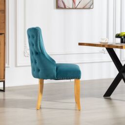 Artemis Home Orvino Velvet Fabric Dining Chairs - Set of 2 in Teal - Size: 2 Pack - thumbnail 3