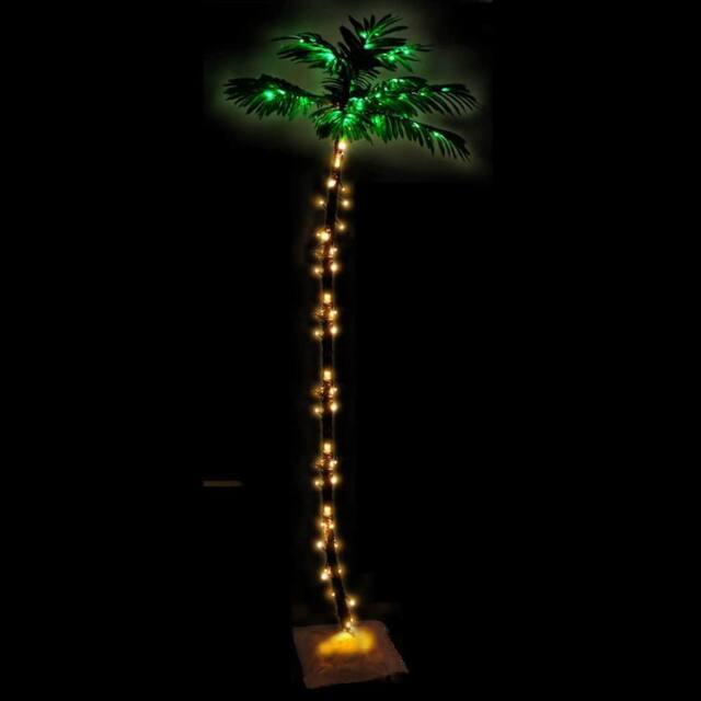Berkfield Home LED Palm Tree Warm White 136 LEDs 220 cm in Green - image 1