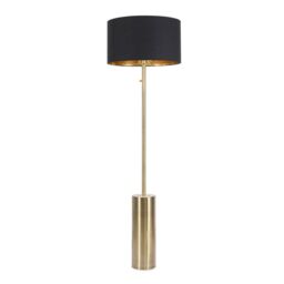 ValueLights Lexy Black & Metallic Gold Shade with Antique Brass Dimmable Floor Lamp - thumbnail 2