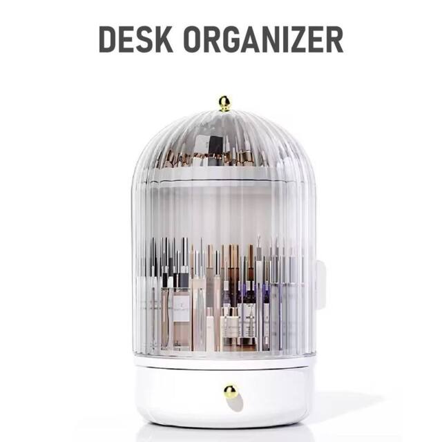 VOGREX 360 Rotating Acrylic Makeup Cosmetic Storage Organiser in Clear - image 1