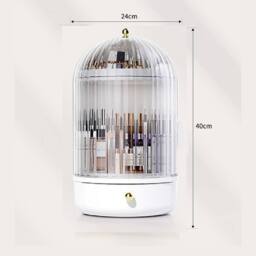 VOGREX 360 Rotating Acrylic Makeup Cosmetic Storage Organiser in Clear - thumbnail 2