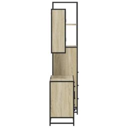 Berkfield Home 3 Piece Bathroom Furniture Set Sonoma Oak Engineered Wood in Brown - thumbnail 6