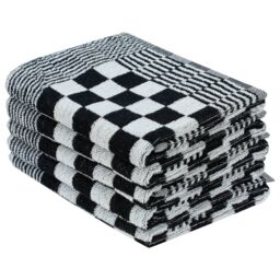 Berkfield Home 10 Piece Towel Set Black & White Cotton - thumbnail 4