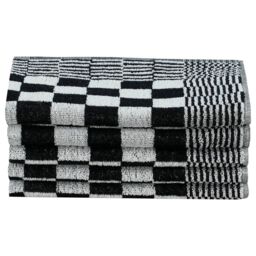 Berkfield Home 10 Piece Towel Set Black & White Cotton - thumbnail 6
