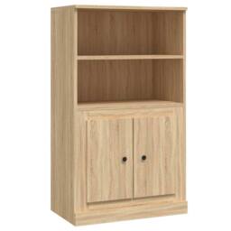 Berkfield Home Highboard Sonoma Oak 60x35.5x103.5 cm Engineered Wood in Light Tan