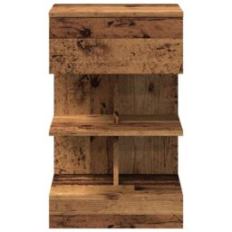 Berkfield Home Bedside Cabinet Old Wood 40x35x65 cm Engineered Wood in Brown - Size: 40 x 35 x 65 cm - thumbnail 4