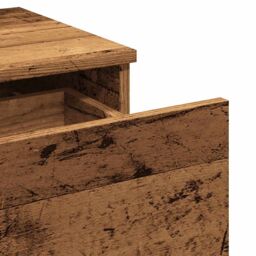 Berkfield Home Bedside Cabinet Old Wood 40x35x65 cm Engineered Wood in Brown - Size: 40 x 35 x 65 cm - thumbnail 8