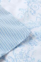 Homescapes French Toile Patterned Duvet Cover Set in Blue - Size: Single - thumbnail 5