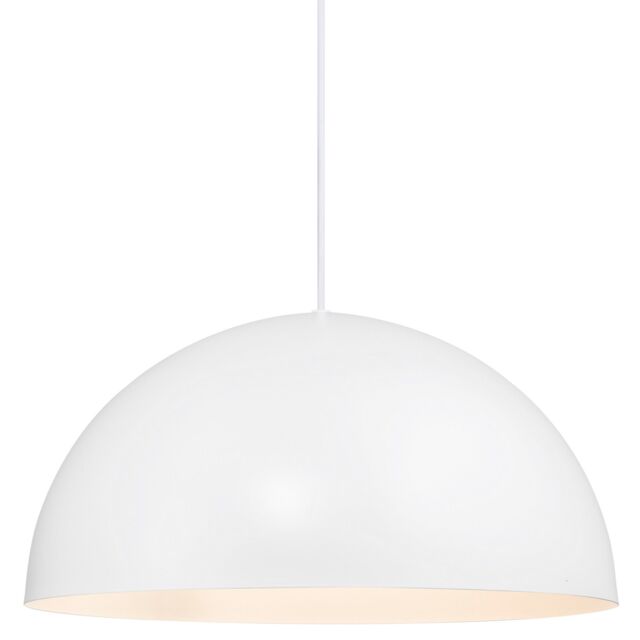 Nordlux Modern Indoor Pendant Light White Metal E27 Dome Shade - Mains Powered, IP20 40cm - image 1