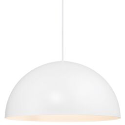 Nordlux Modern Indoor Pendant Light White Metal E27 Dome Shade - Mains Powered, IP20 40cm - thumbnail 1