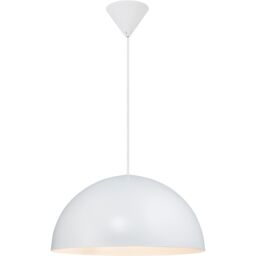 Nordlux Modern Indoor Pendant Light White Metal E27 Dome Shade - Mains Powered, IP20 40cm - thumbnail 2